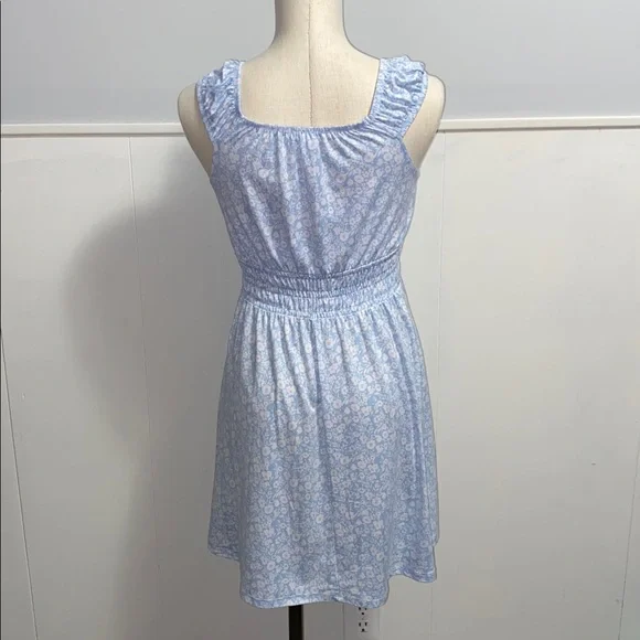 No Boundaries Light Blue Floral Mini Dress size 3-5 - Picture 3 of 6